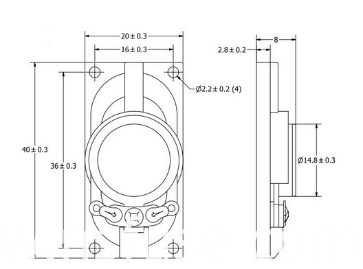 Fbs2040 2015 New 8ohm 1W Square Fabric Cone Manual Mini Speaker for Computer (FBELE)